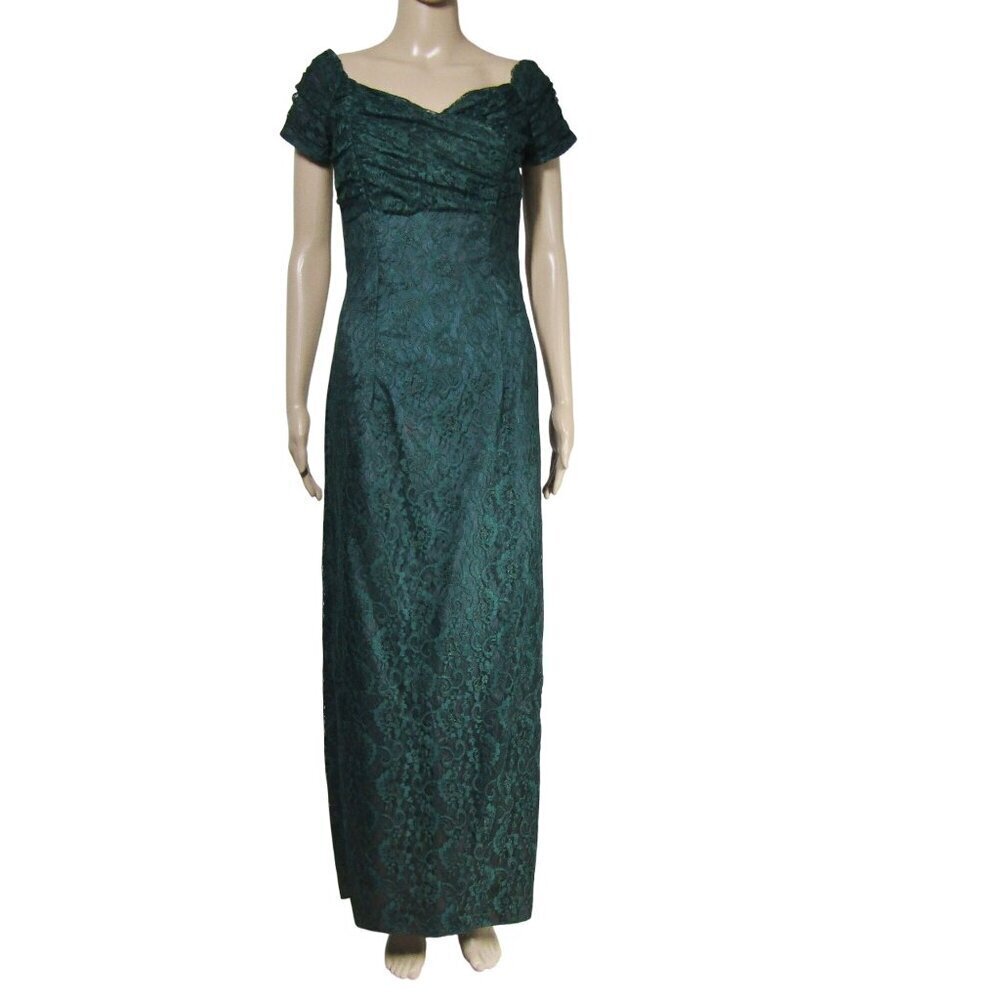 VTG Forest Green S LACE Milkmaid WHIMSIGOTH Fairy Maxi Prom Homecoming dress